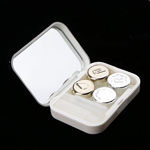 Homyl Contact Lenses Eyeglass and Contact Lens Case Set Portable for Home Travel Kit (10x7x2.5 cm) - White
