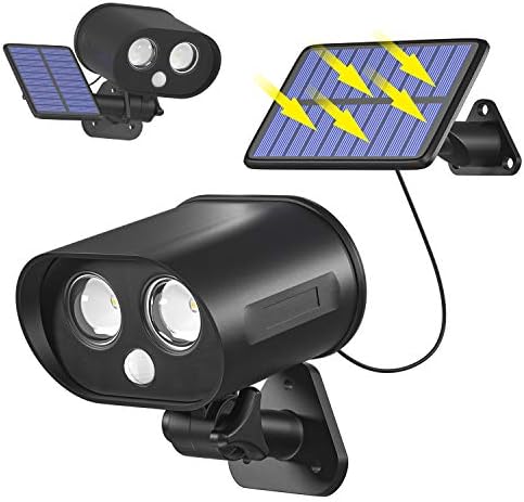 Jayol センサーライト LED ソーラーライト 高輝度 屋外 角度回転 分離型 人感センサーライト 夜間自動点灯 太陽光発電 防水 表玄関//庭先/ガーデン/ペンダント/駐車場などに適用 防犯ライト 女性でも取付簡単 ウォールライト 延長コード付き 日本語説明書付き 昼白色