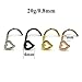 Kokkn 3 Pcs Heart Nose Studs Piercing Ornament Nose Ring Screw Stainless Steel Curved Nose Nails (Silver)
