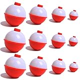 JSHANMEI Fishing Bobbers Hard ABS Snap-on Floats Red & White Push Button Round Float Bobbers Fishing Tackle Accessories