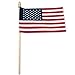 Super Tough Small American Stick Flags 4’’x6’’ | Cotton Outdoor Flag on 10’’ Wooden Stick with Spear Tip | Mini Flags Patriotic Decor for Various Holiday Parties and National Flag Day | 25 Pack