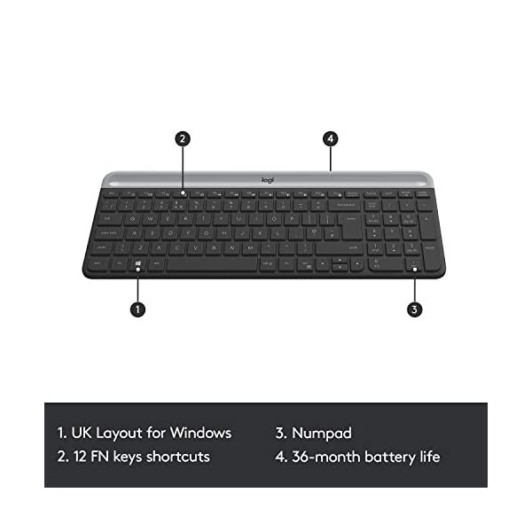 Logitech-MK470-Slim-Wireless-Keyboard-Mouse-Combo-for-Windows-24GHz-Unifying-USB-Receiver-Low-Profile-Whisper-Quiet-Long-Battery-Life-Optical-Mouse-PCLaptop-QWERTY-UK-Layout-Black Logitech MK470 Slim Wireless Keyboard & Mouse Combo for Windows, 2.4GHz Unifying USB-Receiver, Low Profile, Whisper…