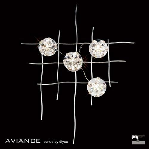 Aviance Illuminated 4 Light Wall Art Polished Chrome/Crystal Switched