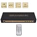 4 x 2 HDMI Matrix Switch,Awakelion 4 in 2 Out 4K@30Hz HDMI Switcher & HDMI Splitter with Optical & L/R Audio Output,Support Ultra HD 4K x 2K,3D 1080p,ARC,PIP