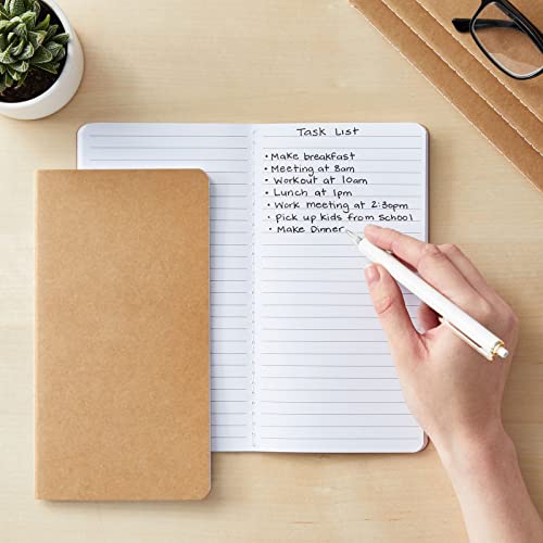 48 Pack H5 Kraft Paper Journal Notebooks Bulk Set, Lined Travel Journal