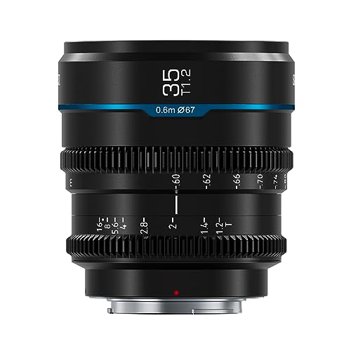 SIRUI Night Walker 35mm T1.2 Cine Size S35 Wide Angle Manual Focus Wide Aperture Lens for MFT-Mount Cameras for GH6 GH5II BMPCC 4K OM-1 Z CAM (MS35M, Black)