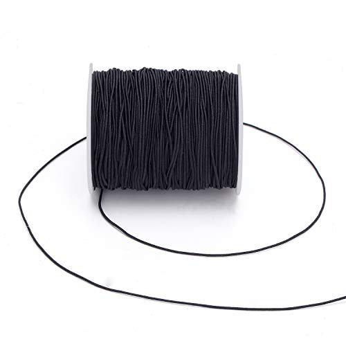 Senkary Elastic String Cord Elastic Thread Beading String Cord for Jewelry Making Bracelets Beading, 100 Meters (Black, 0.8 mm)