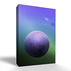 Canvas Wall Art - Blue Super Moon for Bedroom - Modern Home Art Stretched and Framed Ready to Hang - 12x18 inches