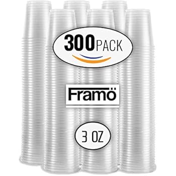 3 Oz Clear Plastic Cups by Framo, For Any Occasion, BPA-Free Disposable Transparent Ice Tea, Juice, Soda, and Coffee Glasses for Party, Picnic, BBQ, Travel, and Events, (300 count)