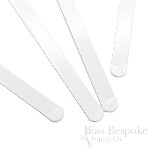 100 Pieces of 1/2" White Spring Steel Corset Boning, 12" Long