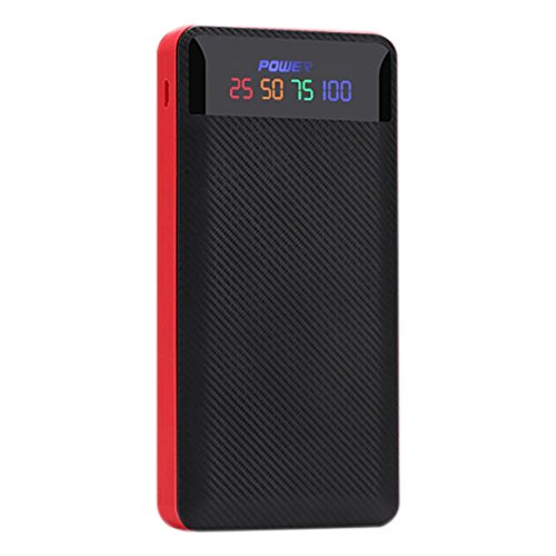 Creazy 2.1A Dual USB Power Bank Case 4x18650 Battery Charger DIY Box Case Kit for Phone (Red)