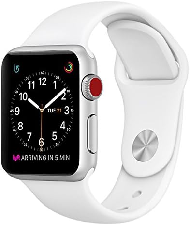 phonewatch nk2 Soft Silicone Replacement Smart Watch Bands for Apple Watch, 38 mm, Series 3/2/1 - White