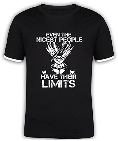 Jidig Man Dragon Ball Z Gohan Nicest People Have Their Limits Cotton T-shirt Black M