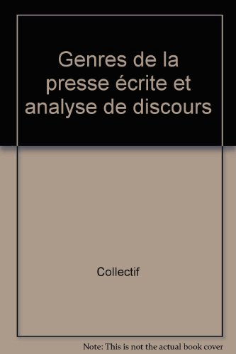 Genres de la presse écrite et analyse de discours