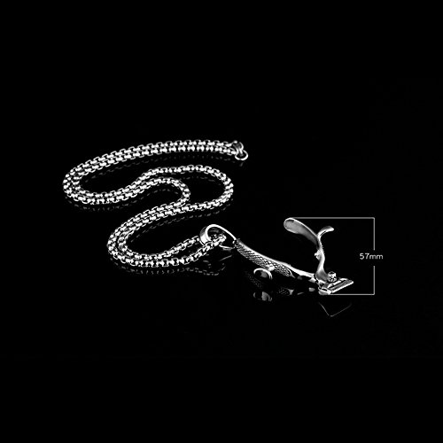 SMITH CHU Fashion Hair Trimming Barber Hand Clipper Pendant - Stainless Steel Jewelry Necklace for Men - Barber Stylist Salon Tools Jewelry Round Box Chain