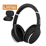 Active Noise Cancelling Headphones Bluetooth Wireless Over Ear, Foldable Deep Bass Hi-Fi Stereo, Srhythm Unique Rubber Finish for Running Travel Work TV PC DJ Phone Gift Airplane Adaptor (Black)