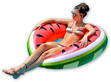 Giant Watermelon Pool Float, Inflatable Intertube for Floating for Adults &amp; Kids