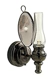 Black CLEAR WALL SCONCE OIL LAMP LED SUPER BRIGHT WITH ON/OFF SWITCH FOR DOLLHOUSE MINIATURE 1:12 SCALE