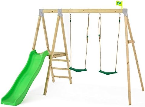 tp forest wooden swing set and slide