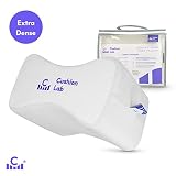 Cushion Lab Extra Dense Orthopedic Knee Pillow for Side Sleepers w/Hypoallergenic Cover - Firm Leg Support for Hip, Pregnancy, Sciatica, Joint, Spine, Back Pain Relief - Memory Foam Contour Wedge