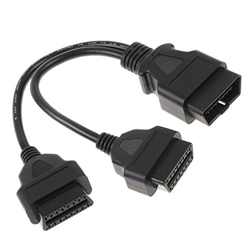 Foseal OBD2 Splitter, OBD2 Extension Cable, Y Cable for FIXD BAFX Blue Driver OBDii Scanner Code Reader, 1 ft 16 pin Male to 2 Females Connector for GPS, Car Diagnostic Tools and Head-up Display etc