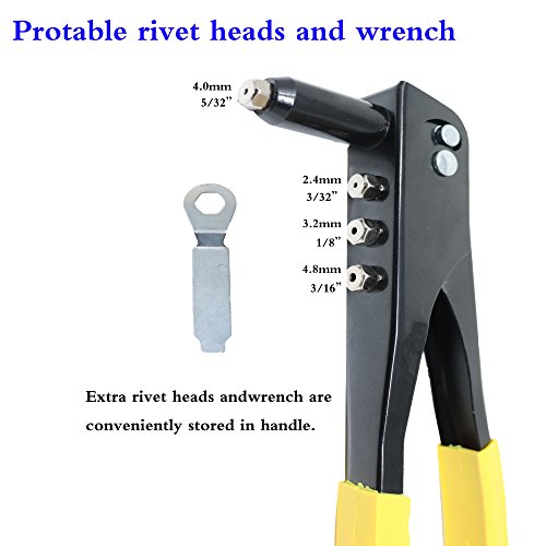 T.K.Excellent Professional Pop Rivet Gun Rivet Gun and 150 Pcs Blind Rivet Assortment Kit