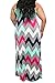 Linsery Women's Plus Size Scoop Neck Tank Top Chevron Zig Zag Stripe Maxi Dress (XXL, Blue-1)