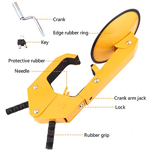 Oanon Wheel Lock Car Boot Clamp Tire Lock Adjustable AntiTheft Wheel