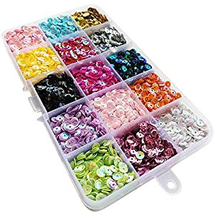 Chenkou Craft 1 Box 15000pcs 5mm Rainbow AB Cup Sequin Flake for Wedding Christmas Clothes Jewelry 15 Colors Sequins