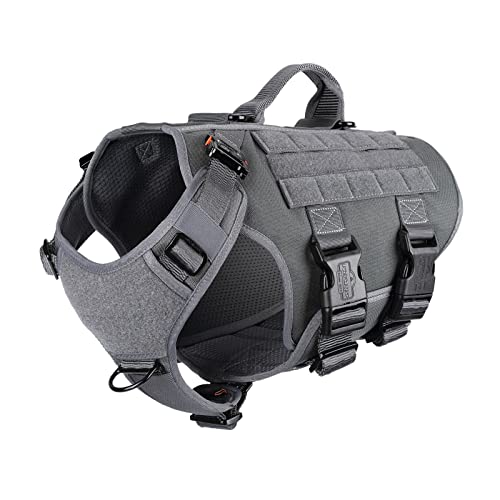 ICEFANG Tactical Dog Operation Harness with 6X Buckle,Dog Molle Vest