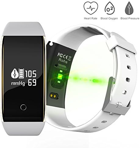 EWEMOSI Bluetooth 4.0 Fitness Tracker - Heart Rate Blood Pressure Blood Oxygen Monitor - Sports Activities Calorie Burned Sleep Model - Sports Bracelets