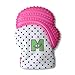 Munch Mitt Teething Mitten is Teether That Stays on Baby's Hand for Self-Soothing Pain Relief with Hygienic Travel / Laundry Bag, Pink Shimmer