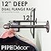 Pipe Decor Industrial Pipe Wall Mounted Clothing Rack, Commercial or Residential Wardrobe Clothes Display, Heavy Duty Rustic Vintage Steel Grey Black Metal Garment Bracket Frame, Dual Flange Style