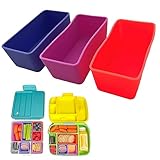 Rectangular Silicone Lunch Box Dividers 3pcs
