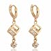 Yazilind Charming Unique Design Smooth 14K Gold Filled Clear Cubic Zirconia Dangle Drop Earrings Women