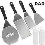 ROMANTICIST 6pc Professional Grill Griddle Accessories Set In Gift Box For Men Dad - Heavy Duty Stainless Steel Griddle Tool Kit For Grill Griddle Flat Top Cooking Camping Tailgating