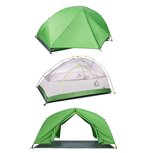 Terra Hiker 2 Person Tent, Ultralight Camping Tent, 4 Seasons Tent with Tent Fly, Tarp for