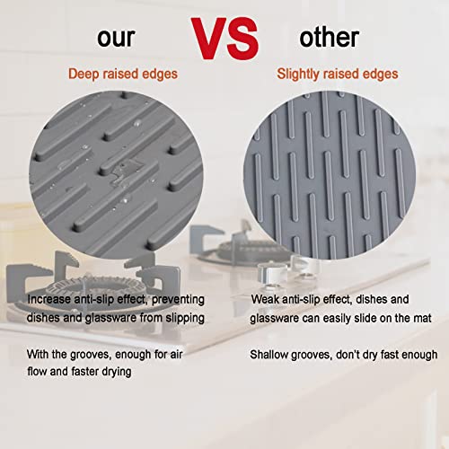 Mofason Dish Drying Mat for Kitchen Counter, Silicone Drying Mat for
