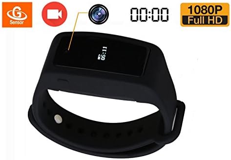 Smart Bracelet Video Rcording Camera,eoqo Video Recording Watch HD 1080P Mini DVR Cam with Time Stamp and G-Sensor - Black Adjustable Wearable Wristband with 16GB Memory Card