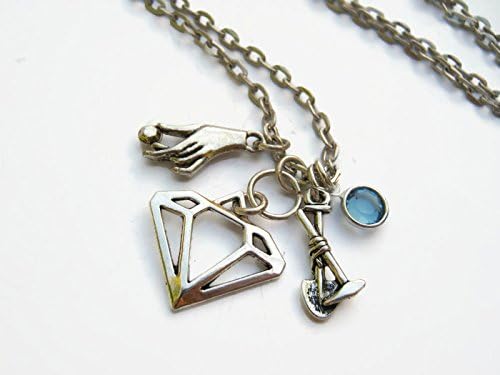 Rockhound Necklace, Personalized Birthstone Necklace, Miner Gift, Crystal Gemstone Hunter