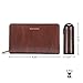 Teemzone Men Genuine Leather Clutch Bag RFID Blocking Large Zip Clutch Wallet