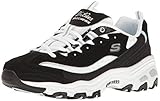 Skechers Sport Women's D'lites Looking Glass Fashion Sneaker, Black/White Lace, 9 M US