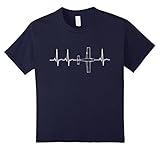 Kids Airplane Pilot Shirt Pilot Heartbeat T-Shirt