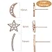 Girls Cute Mini Earrings Jewelry Rose Gold Star Stud Earring Cute Moon Earrings Women Set