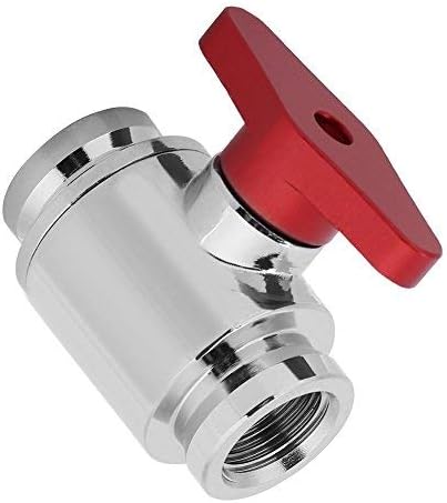 G1/4 Ball Valve Water Cooling Valve G1/4 Internal Threads ValvesWater Shutoff Valve Fitting for PC computer Water Cooling System (Red Handle)