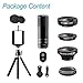 For iPhone Camera Lens, 12x Telephoto Lens kit + 0.65x Wide Angle & Macro Lenses + 180° Fisheye Lens + Star Filter Lens, Clip-On lenses for iphone X 8 7 6s 6 plus, Samsung Android Smartphones & Tablet