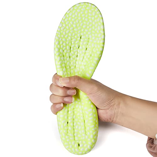 1 Pair Sponge Memory Foam Insoles Provide Superior Shock Absorption and Cushioning for Foot Pain Relief Comfortable Insoles for Women and Men for Everyday use for Size Women 12.5 Men 10.5… (Green)
