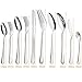 Silverware Set,MCIRCO 45 Pcs Flatware Set Serve for 8 Stainless Steel Forks Spoons Knives Set, Mirror Polished Cutlery Flatware Set with Large Serving Set