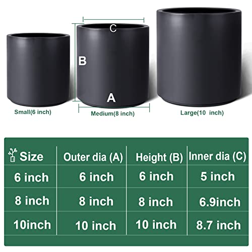 SOGUYI 6 Inch Plant Pot,8 Inch Pots for Plants,2 Pcs Plant Pots with