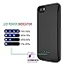 Battery Case for iPhone 5 /5S /SE , 4000mAh Rechargeable Portable Power Charging Case iPhone 5 5S SE Ultra Thin Extended Battery Pack Charger Case -Black [ Not Compatible iPhone 5C ]